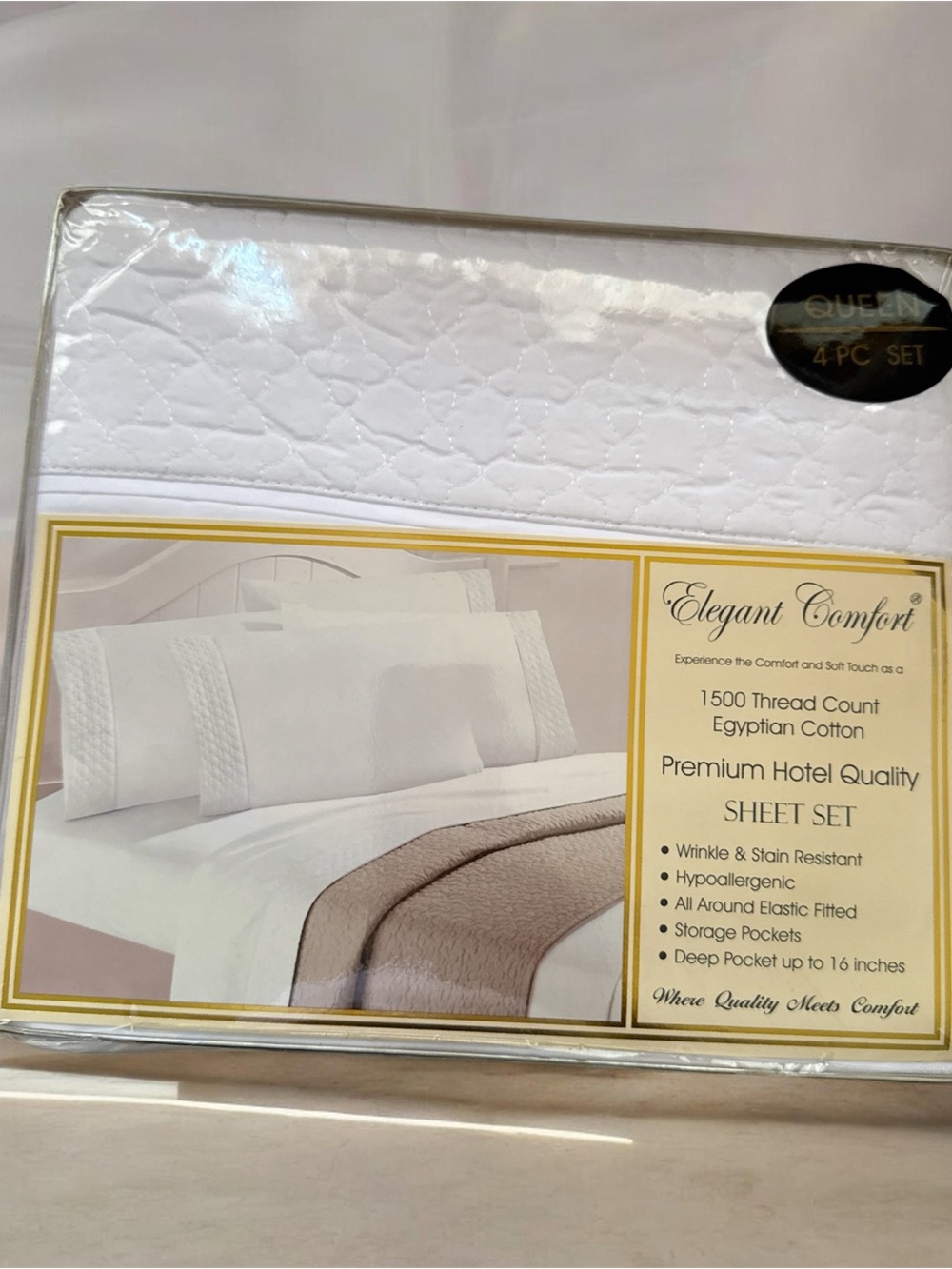 1500TC Egyptian Cotton Queen Sheet Set - White